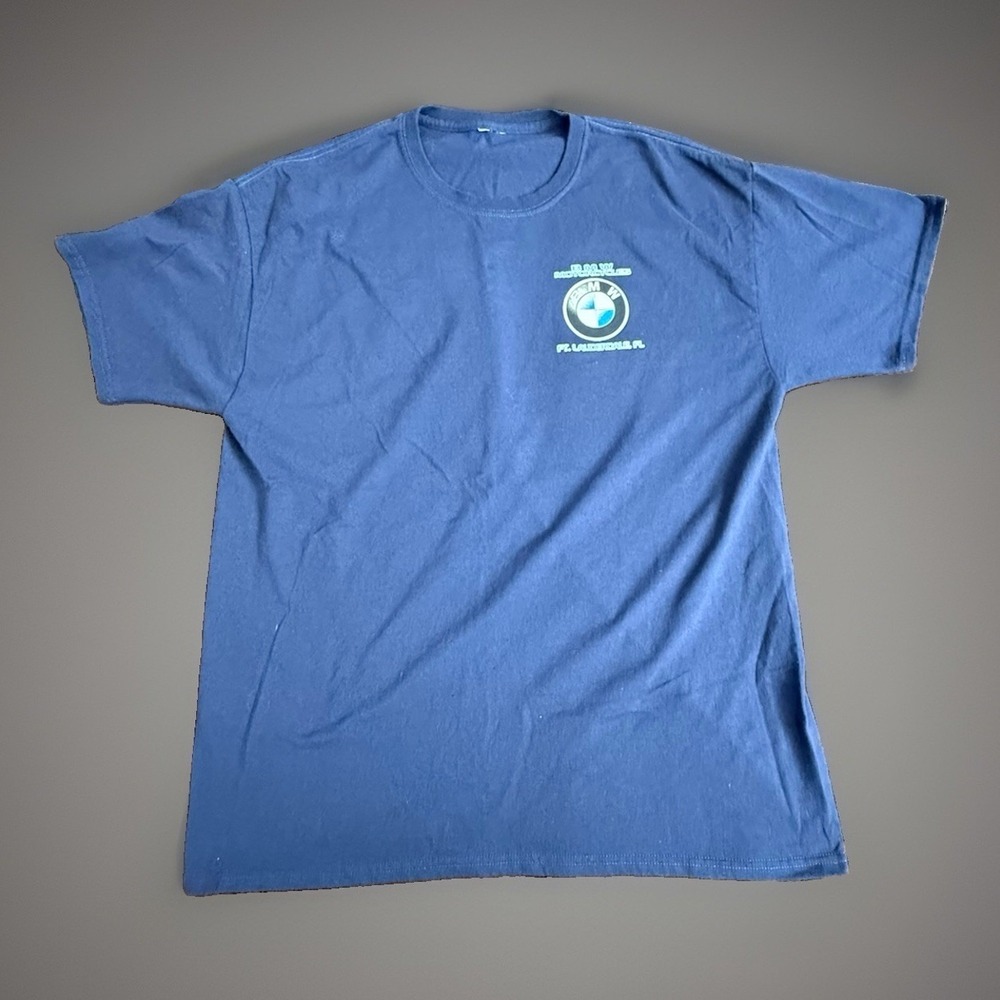 BMW Motorcycle Blue T-Shirt Fort Lauderdale, L Big #1639